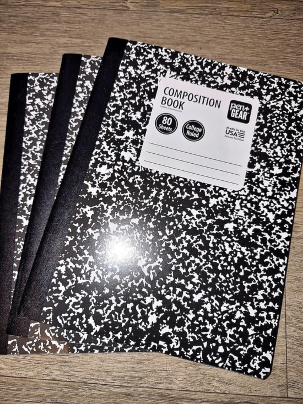 Pen+GEAR Composition Book 80-Sheet College Ruled Black & White Notebooks